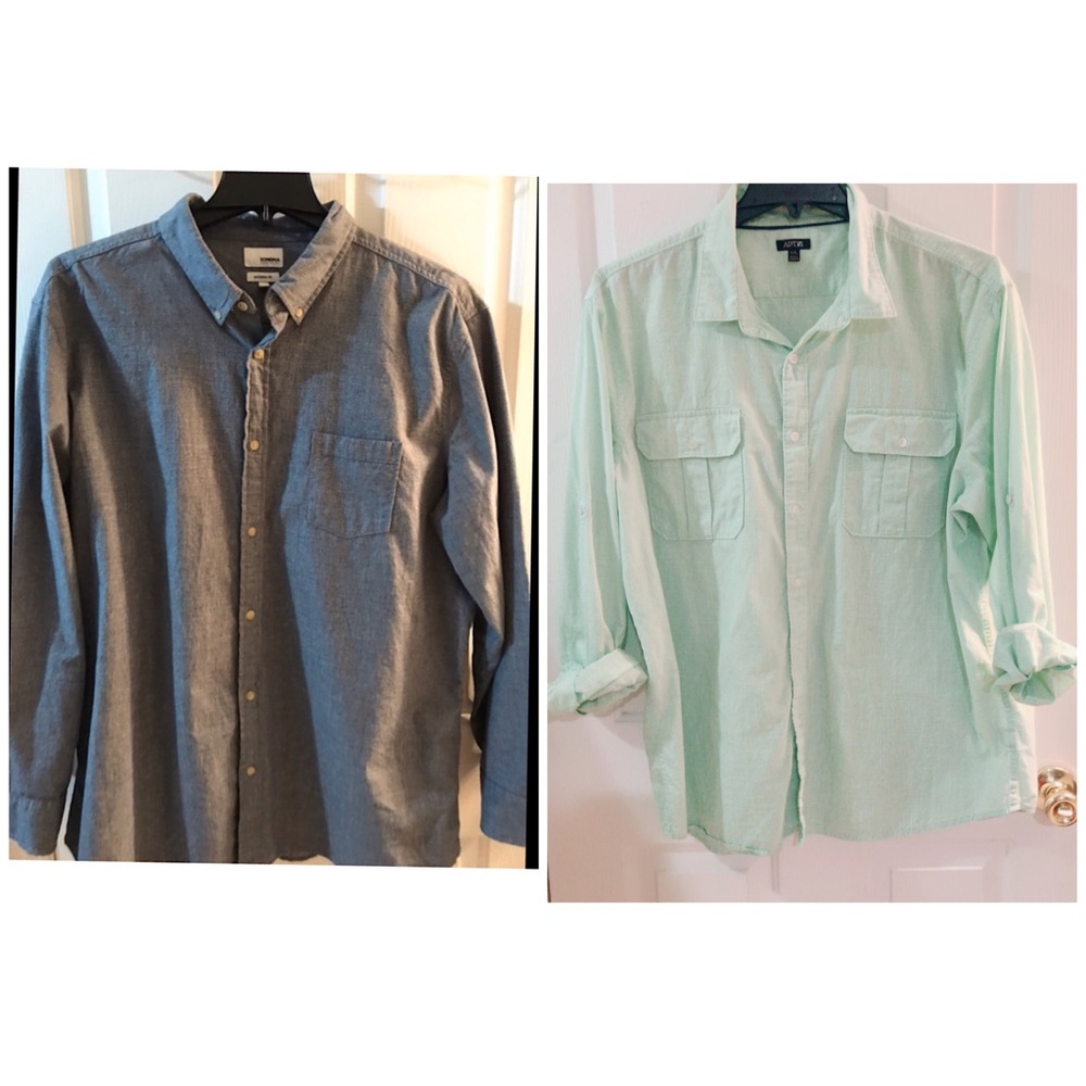 Bdle of 2 Apt 9 XXL LS shirts Button wAdjust Slvs